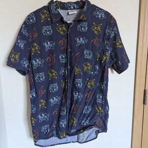 Pokemon Pattern Button Up